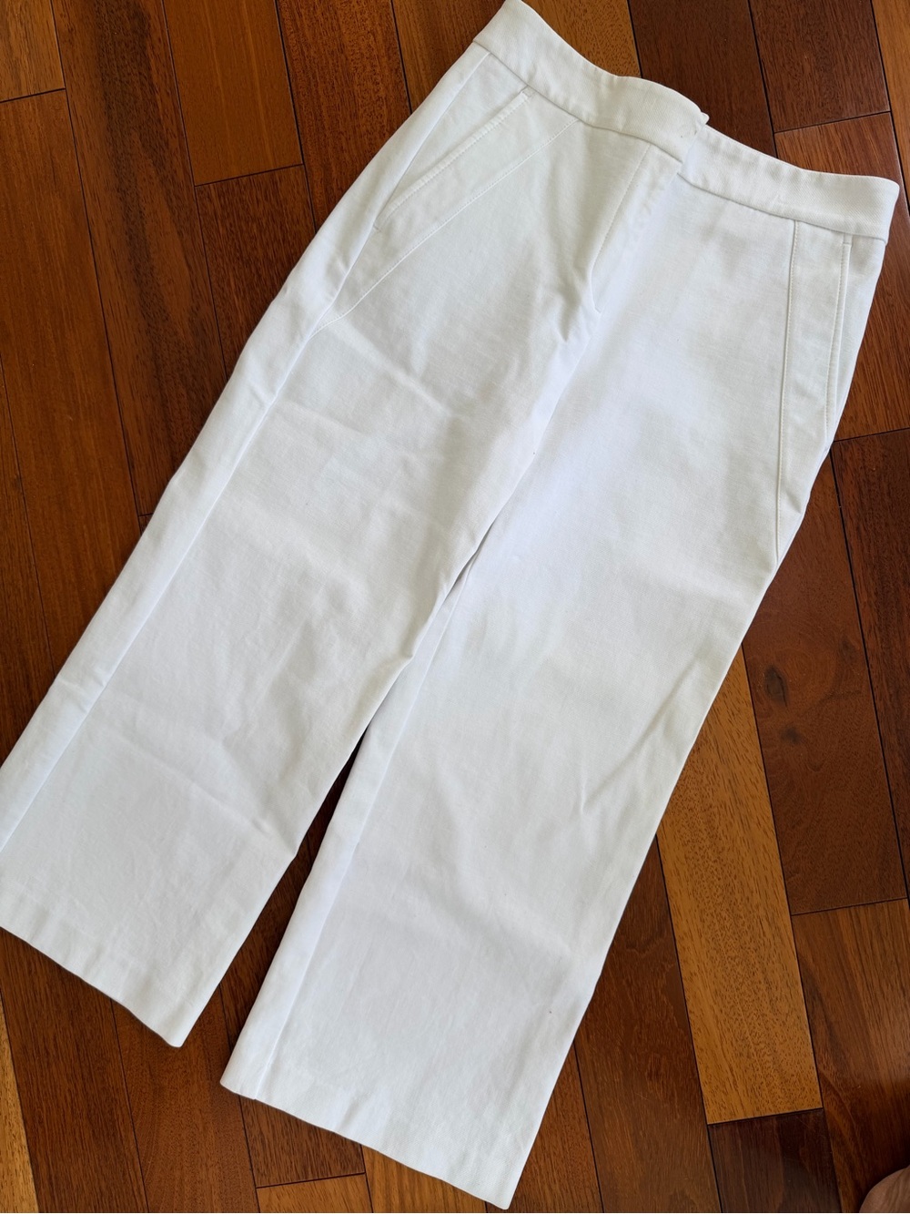 Ann Taylor Factory White Wide-Leg Crop Pants